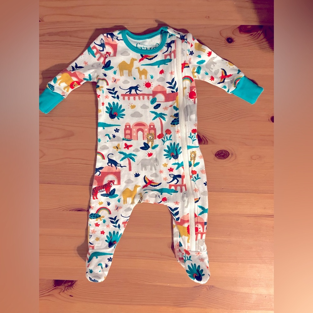 Frugi babygrow NWOT 0-3mo organic cotton fair trade footed sleeper